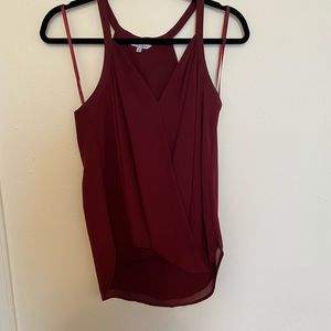 Red chiffon wrap cami